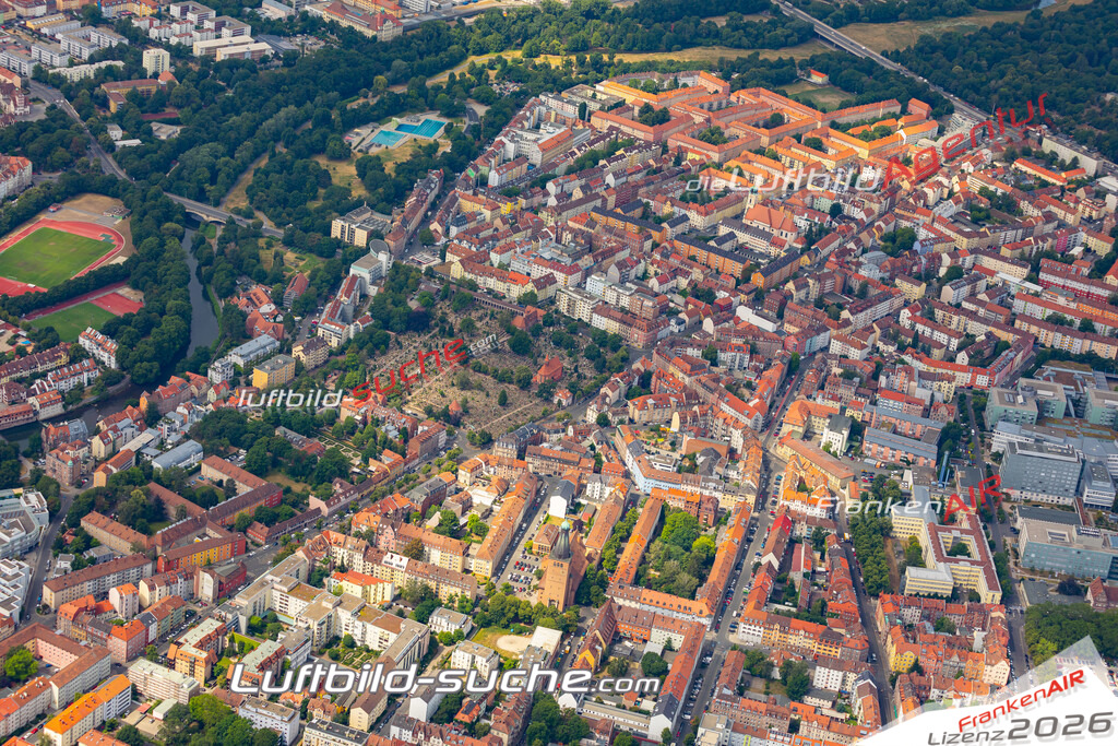 aktuelles Luftbild von  Johannisstrasse-nuernberg - Luftaufnahme wurde 2019 von https://frankenair.de mittels Flugzeug (keine Drohne) erstellt.