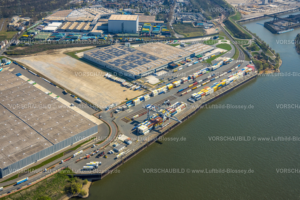 Duisburg250402961Logport6Walsum | Luftbild, Duisburg-Nord, duisport logport VI Walsum, logport 6 am Fluss Rhein, Container Verladedstation, Alt-Walsum, Duisburg, Ruhrgebiet, Nordrhein-Westfalen, Deutschland