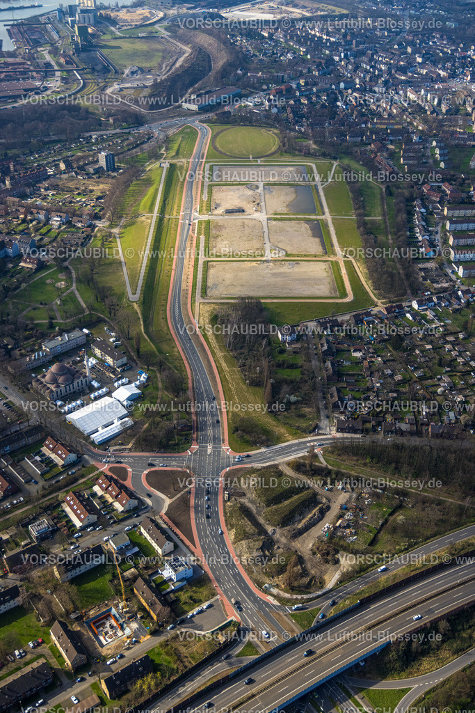 Duisburg240304577 | Luftbild, Baustelle und Neubaugebiet "Friedrich-Park" an der Fritz-Schupp-Straße, Wohngebiet, Marxloh, Duisburg, Ruhrgebiet, Nordrhein-Westfalen, Deutschland, Duisburg-N