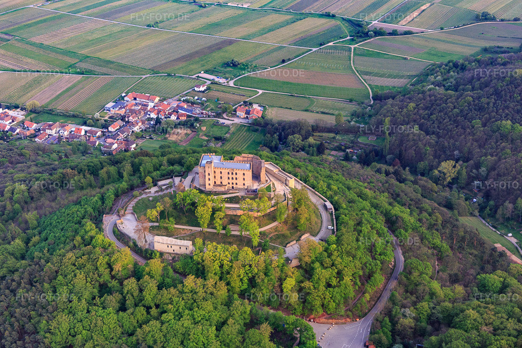 Luftbild: Hambacher Schloss von Norden im Ortsteil Diedesfeld in Neustadt im Bundesland Rheinland-Pfalz in Deutschland. Foto: IMG_106821.jpg vom 21.04.2018 durch Werner Riehm/FLY-FOTO.deStiftung Hambacher SchlossStiftung Hambacher Schloss | Das Hambacher Schloss ist eine lebendige Stätte deutscher und europäischer Demokratiegeschichte