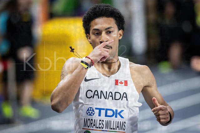 World Athletics Indoor Championships Kujawy Pomorze 26, 20.03.2026 | TORUN, POLAND - MARCH 20:  Christopher MORALES WILLIAMS (CAN) competes in the men's 400m during the World Athletics Indoor Championships Kujawy Pomorze 26 on day 1 / session 2 at Kujawsko-Pomorska Arena Torun on March 20, 2026 in Torun, Poland. 