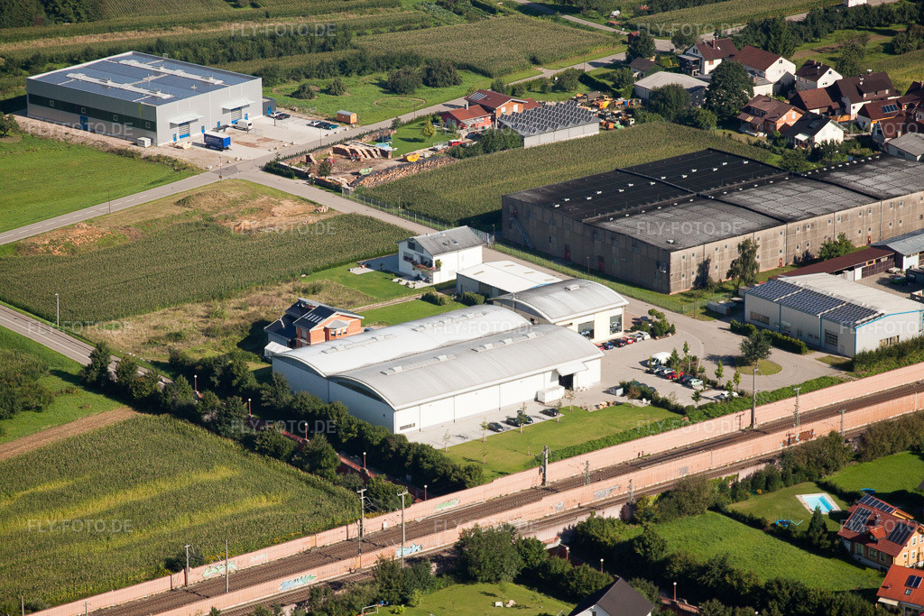 Luftbild: Ottersweier, Fa. Print Equipment GmbH im Ortsteil Weier in Ottersweier im Bundesland Baden-Württemberg in Deutschland. Foto: IMG_31745.jpg vom 20.08.2010 durch Werner Riehm/FLY-FOTO.de
