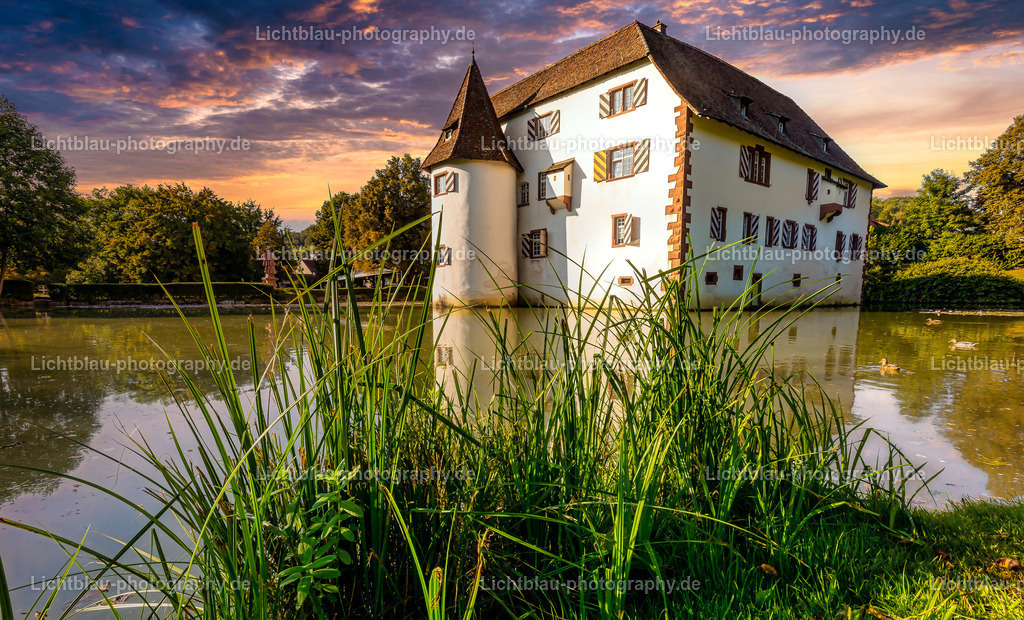 Wasserschloß in Inzlingen | Das Inzlinger Wasserschloss, seltener Schloss Reichenstein, liegt am Ostrand der Gemeinde Inzlingen im baden-württembergischen Landkreis Lörrach. Die Gemeinde ist nahezu zur Hälfte von den beiden Landgemeinden des Kantons Basel-Stadt, Riehen und Bettingen umschlossen und die unmittelbare Nähe zur Schweiz war auch prägend für die Geschichte des Wasserschlosses. Das Wasserschloss gilt als Wahrzeichen der Gemeinde und des Landkreises Lörrach. - Realized with Pictrs.com