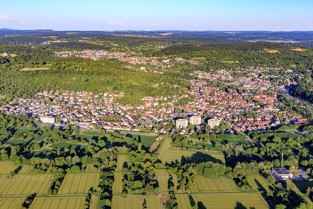 Luftbild: Ortsansicht von Westen im Ortsteil Grötzingen in Karlsruhe im Bundesland Baden-Württemberg in Deutschland. Foto: IMG_115229.jpg vom 13.06.2019 durch Werner Riehm/FLY-FOTO.de