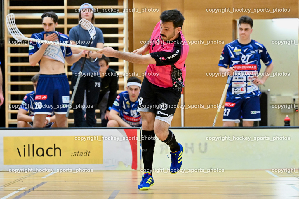 VSV Unihockey vs. Wiener Floorballferein 6.4.2024 | #18 Christian Dworzak Wiener Floorballverein, VSV Unihockey vs. Wiener Floorballferein 6.4.2024, VSV Unihockey vs. Wiener Floorballferein  am 06.04.2024 in Villach (Ballspielhalle St. Martin), Austria, (Photo by Bernd Stefan)