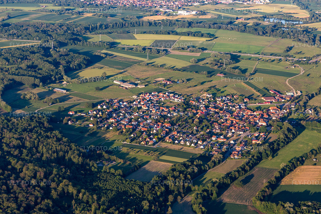 Aerial view: View of the town in Forstfeld in the state Bas-Rhin, France.Photo: IMG_115515.jpg taken on 06/16/2019 by Werner Riehm/FLY-FOTO.comResolution of the original: 5472 x 3648 px