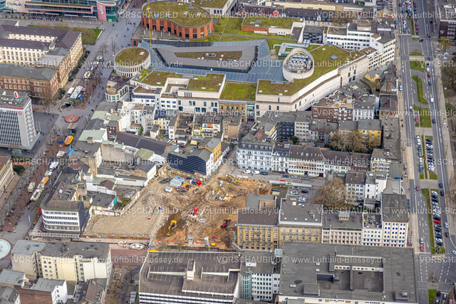 Duisburg230301717 | Luftbild, Baustelle an der Düsseldorfer Straße Ecke Königstraße, Dellviertel, Duisburg, Ruhrgebiet, Nordrhein-Westfalen, Deutschland