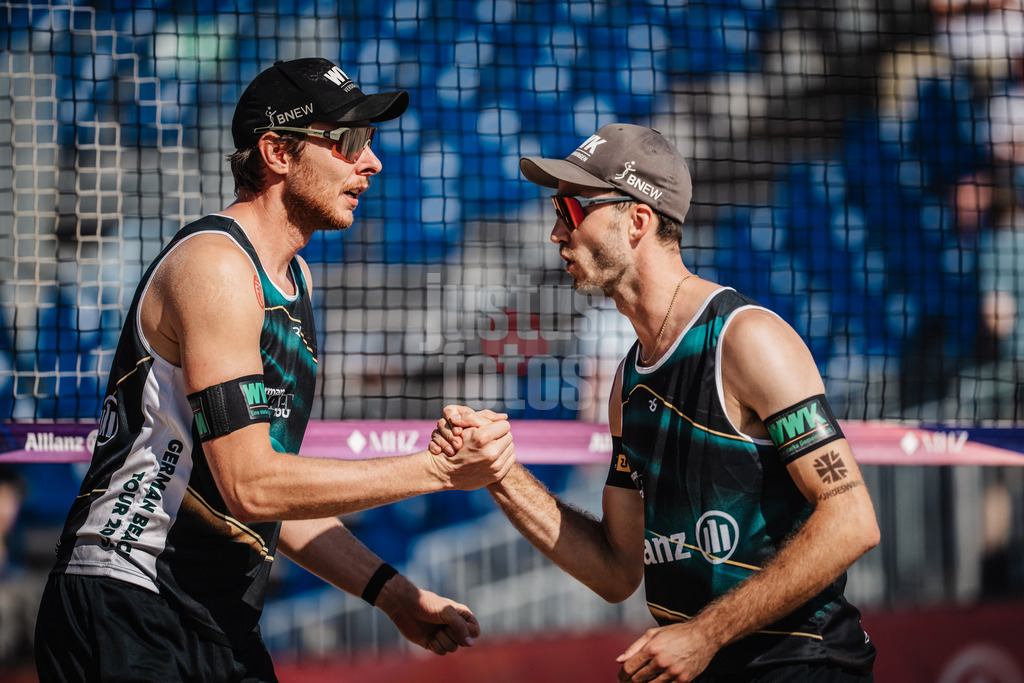 Beachvolleyball | Frauen | Deutsche Meisterschaften 2025 Timmendorfer Strand | 04.09.2025 | v.l. Nils Ehlers und Clemens Wickler