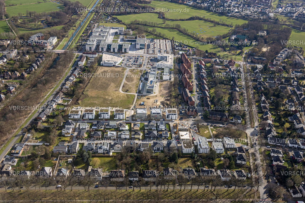 Hamm230216087 | Luftbild, Hochschule Hamm-Lippstadt und Baustelle mit Neubau SCI:Q Science Quarter Paracelsuspark mit Wohnanlage Paracelsuskarree, Mitte, Hamm, Ruhrgebiet, Nordrhein-Westfalen, Deutschland
