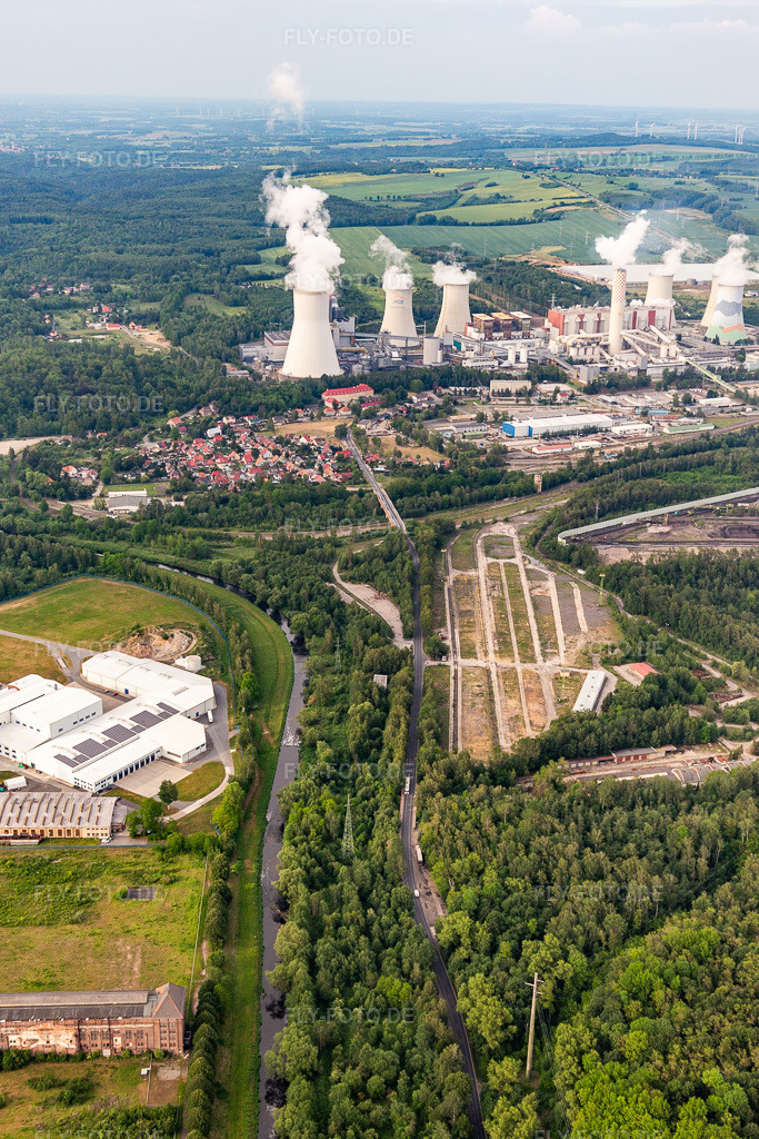 Luftbild: Braunkohle Kraftwerk Turów 
