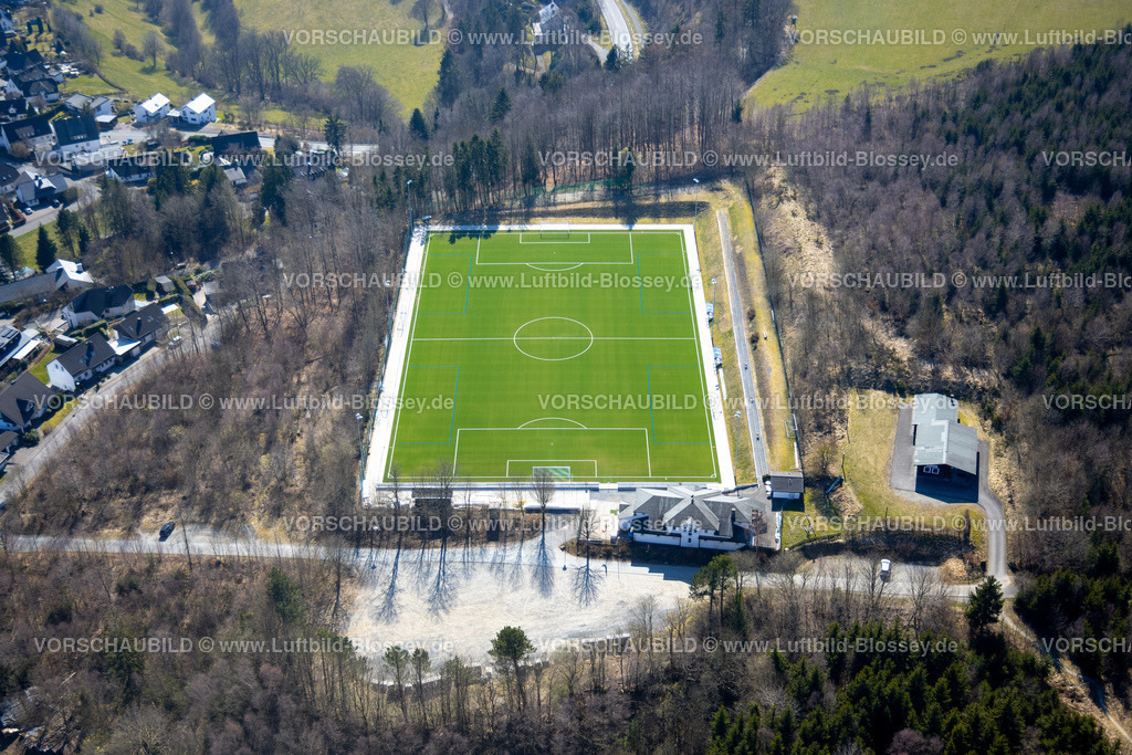 Schmallenberg220303751 | Luftbild, Knappstein Arena Fußballplatz, Schmallenberg, Sauerland, Nordrhein-Westfalen, Deutschland