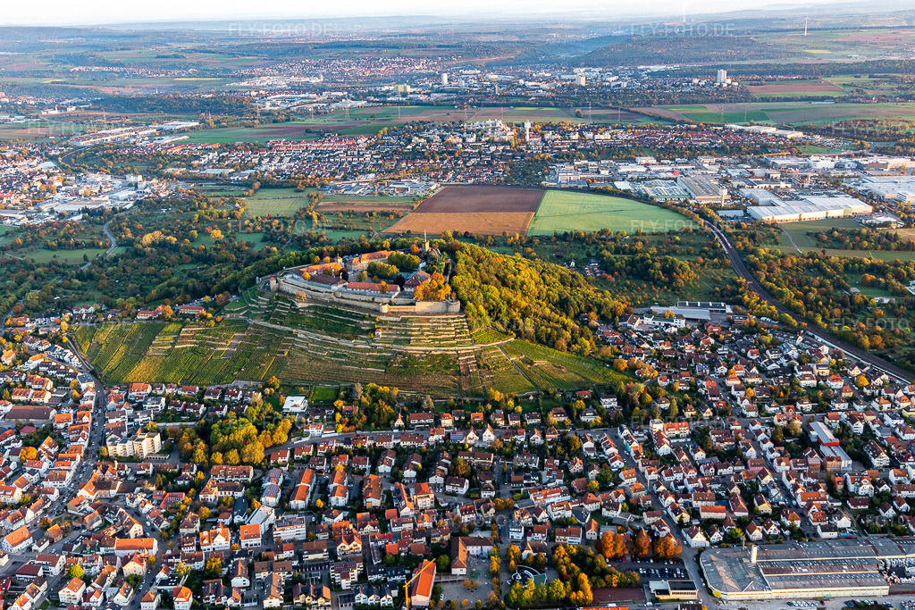 Luftbild: Justizvollzugskrankenhaus Hohenasperg in Asperg im Bundesland Baden-Württemberg in Deutschland. Foto: IMG_119002.jpg vom 14.10.2019 durch Werner Riehm/FLY-FOTO.de