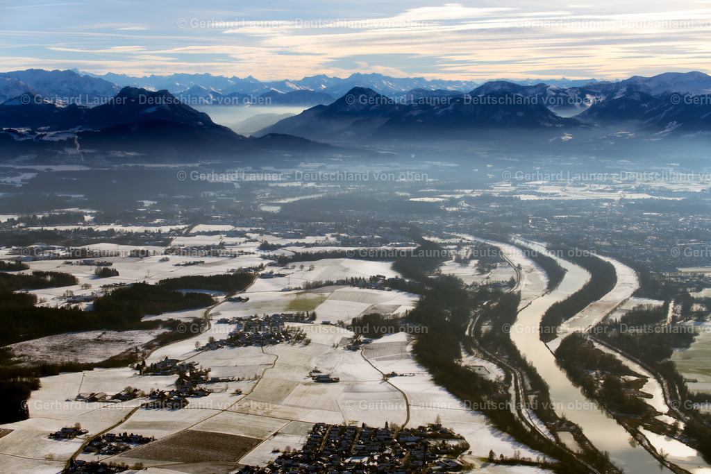 3900157 | Inn nördl. Rosenheim mit Blick zu den Alpen