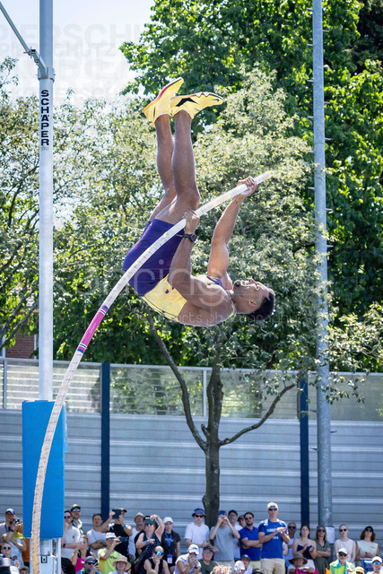 Multisport Event; Ratingen, 28.06.2026 | RATINGEN, GERMANY - JUNE 28, 2026 : Leo Neugebauer (GER / Germany) competing in the pole vault during the Multisport Event at Stadion Ratingen on June 28, 2026 in Ratingen, Germany.