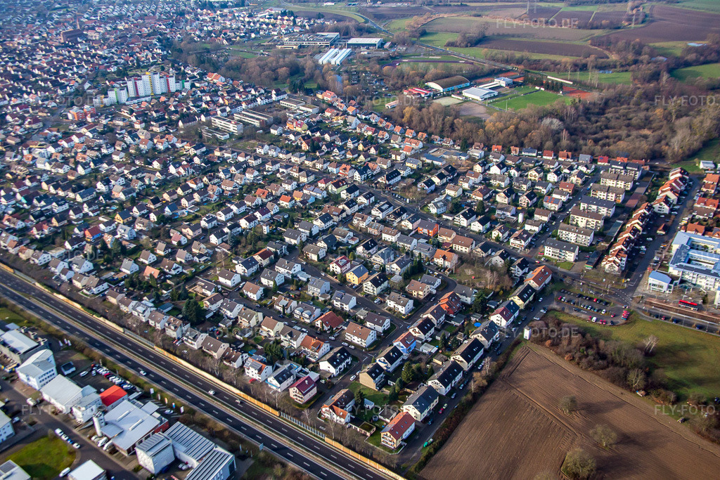 Luftbild: Siegelgrundstr im Ortsteil Mörsch in Rheinstetten im Bundesland Baden-Württemberg in Deutschland. Foto: IMG_085471.jpg vom 24.12.2015 durch Werner Riehm/FLY-FOTO.de
