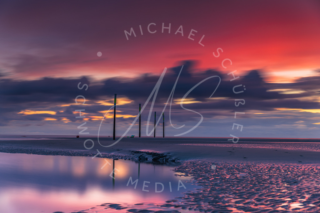 2021-08-27 Strand Rosa Sonnenuntergang - 062 | Rosa Sonnenuntergang am Strand von St. Peter-Ording - Realisiert mit Pictrs.com