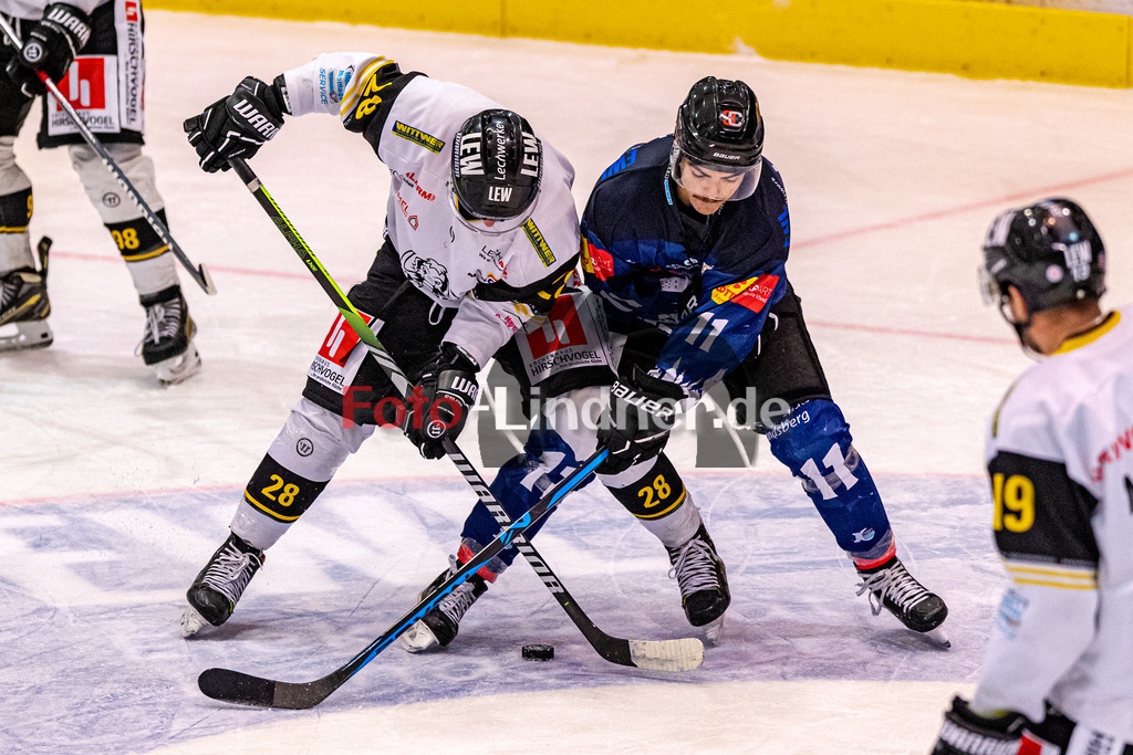 HC Landsberg Riverkings vs EA Schongau Mammuts | Eishockey Bayernliga 2023/2024, HC Landsberg Riverkings vs EA Schongau Mammuts,
Marius Klein (Mammuts 28) und Luka ULAMEC (HCL 11),
2023-11-10 in Peißenberg (Eisstadion)
Marius Klein (Mammuts 28), Luka ULAMEC (HCL 11)
Copyright: WolfgangxLindner foto-lindner.de