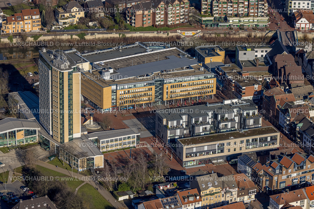 Luenen230204151 | Luftbild, Rathaus Stadt Lünen, Willy-Brandt-Platz, Lünen, Ruhrgebiet, Nordrhein-Westfalen, Deutschland