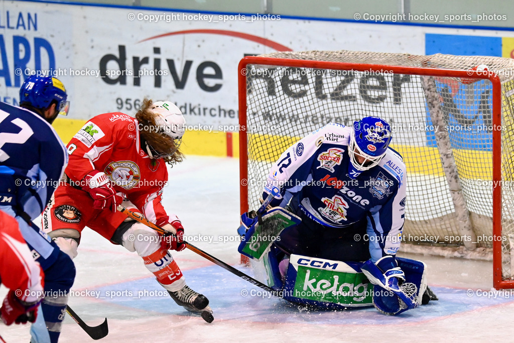 ESC Steindorf vs. ESV Ferlach | #9 Steiner Markus ESV Ferlach, #72 Moser Lukas ESC Steindorf, ESC Steindorf vs. ESV Ferlach, ESC Steindorf vs. ESV Ferlach am 19.10.2024 in Steindorf (Ossiachersee Halle), Austria, (Photo by Bernd Stefan)
