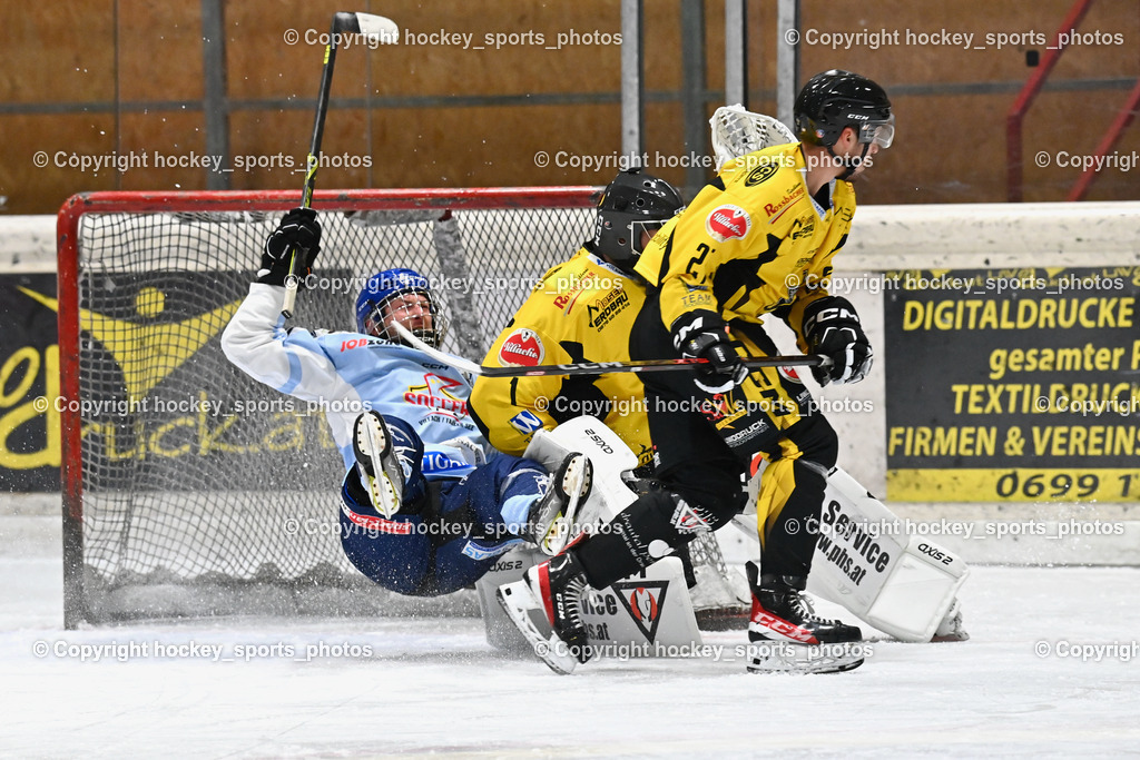 EC Spittal Hornets vs. ESC Steindorf 28.10.2023 | #27 Moser Daniel, #69 Kreuzer Philipp, #1 Zauchner Rene