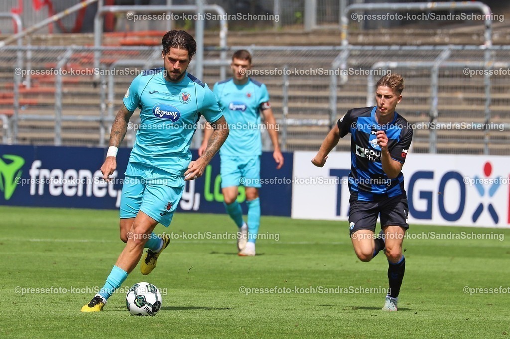 xssc17082501052 | 17.08.2025, xsscx, Fuﬂball, DFB-Pokal 1. Runde, Viktoria Kˆln - SC Paderborn 07, Sportpark Hˆhenberg Saison 2025 2026: Lex-Tyger Lobinger (Viktoria Kˆln #09) NRW Deutschland DFB regulations prohibit any use of photographs as image sequences and or quasi-video.