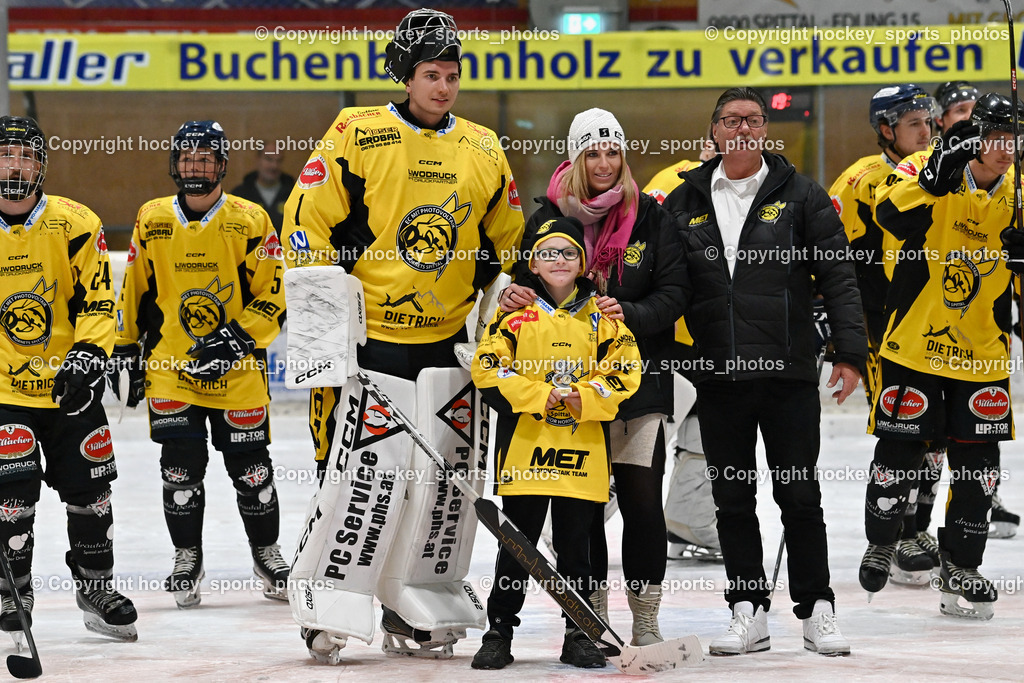 EC Spittal Hornets vs. ESC Steindorf 28.10.2023 | Spieler des Abends, #1 Zauchner Rene, Obmann EC Spittal Hornets Zauchner Ludwig