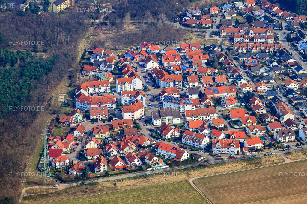 Siedlung Im Oberwald | Luftbild: Siedlung Im Oberwald im Ortsteil Sondernheim in Germersheim im Bundesland Rheinland-Pfalz in Deutschland. Foto: IMG_37783.jpg vom 12.03.2011 durch Werner Riehm/FLY-FOTO.de - Realisiert mit Pictrs.com