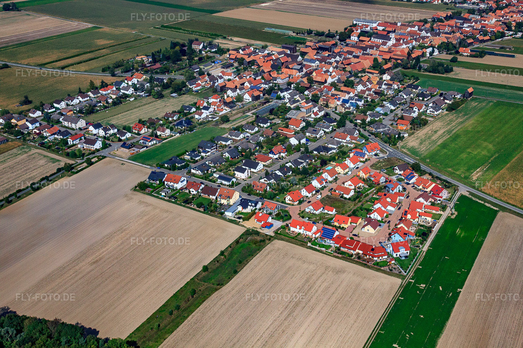 Luftbild: Ortsansicht von Südosten im Ortsteil Hayna in Herxheim im Bundesland Rheinland-Pfalz in Deutschland. Foto: IMG_21210.jpg vom 13.09.2009 durch Werner Riehm/FLY-FOTO.de