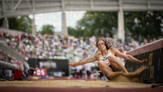 Golden Oval; Dresden, 31.05.2026 | DRESDEN , GERMANY - MAY 31:  Pauline Hondema (NED / Netherlands) competes in the long jump during the Golden Oval Continental Tour Silver meeting on May 31, 2026 at Heinz-Steyer-Stadion in Dresden, Saxony, Germany.