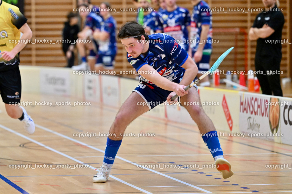 VSV Unihockey  vs. FBK Loka  | #60 Thomas Unterweger VSV Unihockey, VSV Unihockey  vs. FBK Loka , VSV Unihockey  vs. FBK Loka  am 25.01.2026 in Villach (Ballspielhalle St. Martin), Austria, (Photo by Bernd Stefan)