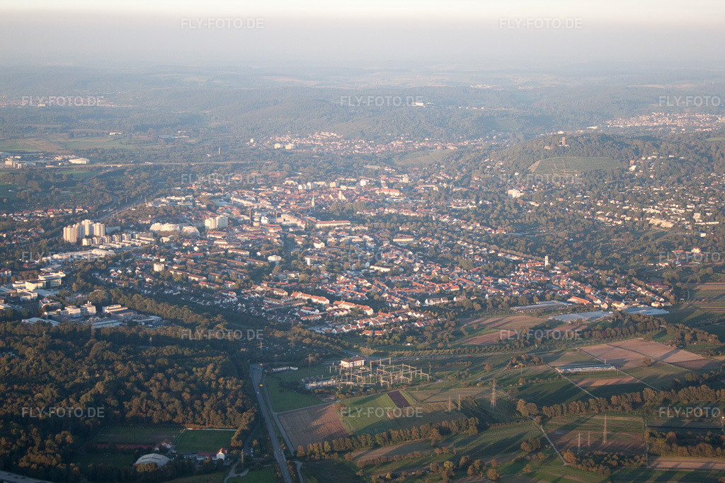 Luftbild: Durlach, Turmberg im Ortsteil Durlach in Karlsruhe im Bundesland Baden-Württemberg in Deutschland. Foto: IMG_59927.jpg vom 24.09.2013 durch Werner Riehm/FLY-FOTO.de