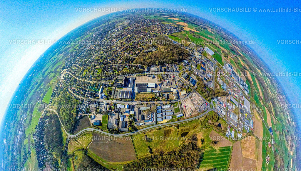Selm250490064Sued-Ost | Luftbild, Wohngebiet Ortsansicht Süd-Ost Gewerbegebiet, Erdkugel, Fisheye Aufnahme, Fischaugen Aufnahme, 360 Grad Aufnahme, tiny world, little planet, fisheye Bild, Bork, Selm, Ruhrgebiet, Nordrhein-Westfalen, Deutschland