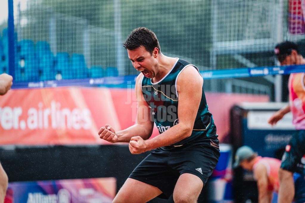 Beachvolleyball | Männer | Allianz German Beach Tour 2025 | Tourstop Hamburg | 29.05.2025 | Jonas Kaminski jubelt