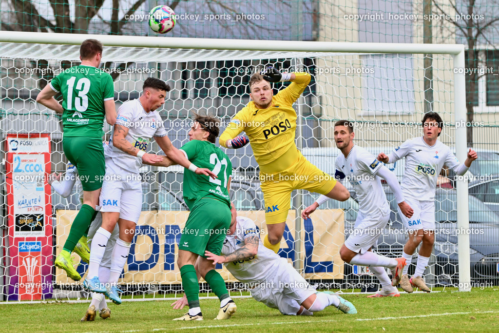 SAK vs. VST Völkermarkt | #13 Mario Daniel Gugganig VST Völkermarkt, #17 Timo Todor-Kostic SAK, #21 Oliver Kuester VST Völkermarkt, #99 Arian Rener SAK,  #22 Leo Ejup SAK, #13 Tim Misvelj SAK, SAK vs. VST Völkermarkt, SAK vs. VST Völkermarkt am 21.03.2026 in Klagenfurt (Sportpark Welzenegg), Austria, (Photo by Bernd Stefan)