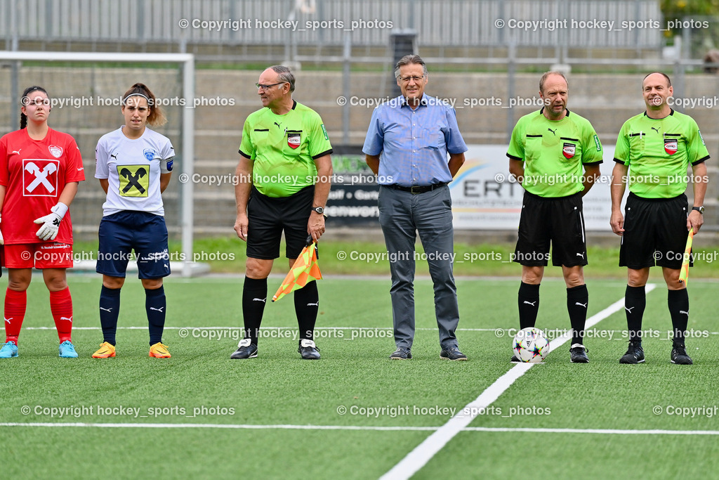 Liwodruck Carinthians Hornets vs. SV Weikersdorf 11.9.2022 | #1 Laura Kögler, #20 Theresa Kindlmayr, Dietz Walter, Weichsler Arno, Moser Michael, Referees, Gemeinderat Spittal an der Drau Friedrich Lambauer