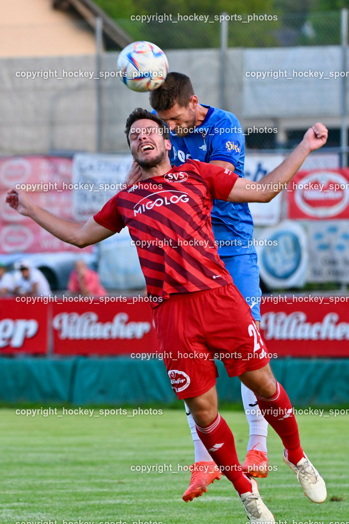 SV St.Jakob vs. SAK | #23 Christoph Omann St.Jakob, #22 Leo Ejup SAK, SV St.Jakob vs. SAK, SV St.Jakob vs. SAK am 23.08.2024 in St. Jakob im Rosenthal (Sportplatz St. Jakob), Austria, (Photo by Bernd Stefan)