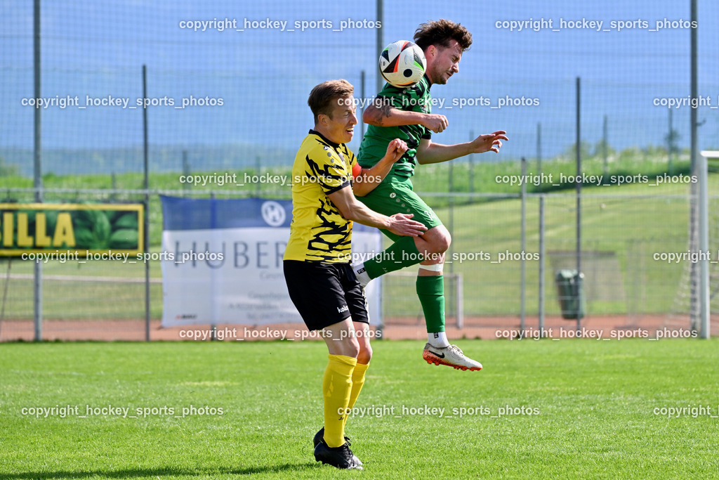 SC Landskron vs. FC Faakersee | #23 Roman Adunka FC Faakersee, #14 Daniel Arneitz SC Landskron, SC Landskron vs. FC Faakersee, SC Landskron vs. FC Faakersee am 27.04.2025 in Villach (Sportanlage Landskron), Austria, (Photo by Bernd Stefan)