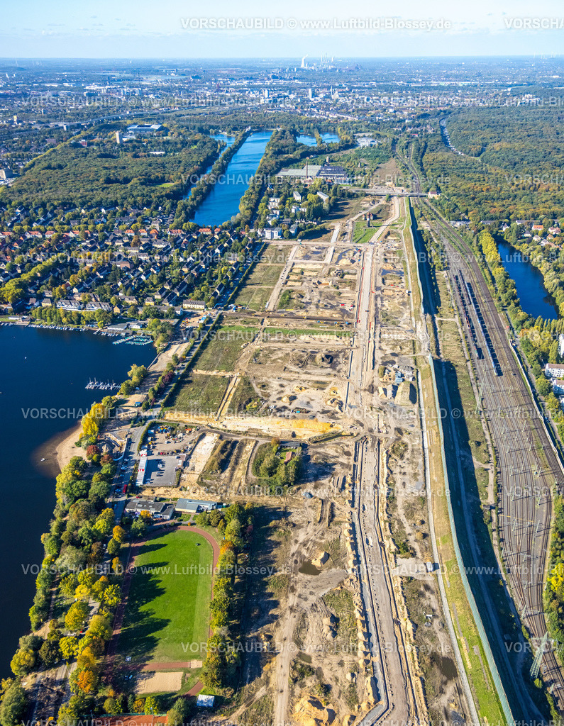 Duisburg221000473 | Luftbild, geplantes Duisburger Wohnquartier am ehemaligen Rangierbahnhof Wedau, Wedau, Duisburg, Ruhrgebiet, Nordrhein-Westfalen, Deutschland