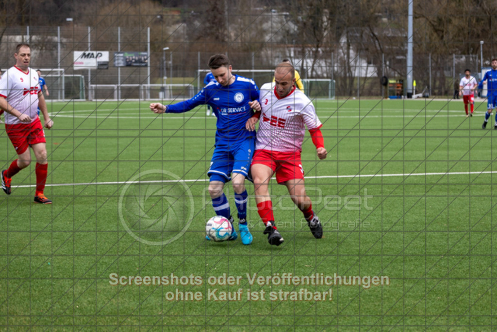 20250323_133555_0129 | #,VfR Süßen II (blau) vs. FTSV Bad Ditzenbach-Gosbach II (weiß/rot), Fussball, Kreisliga B10 - Bezirk Neckar/Fils, 19. Spieltag, Saison 2024/2025, Kunstrasensportplatz, An der Lauter 10, 73079 Süßen, 23.03.2025 - 13:00 Uhr,Foto: PhotoPeet-Sportfotografie/Peter Harich