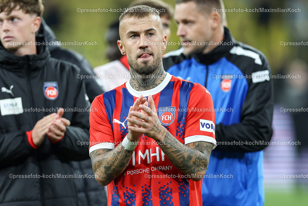 BVB13092402263 | 13.09.2024, 1. Fußball Bundesliga, Borussia Dortmund - 1. FC Heidenheim 1846, Signal Iduna Park, Saison 2024 2025: Niklas Dorsch (Heidenheim #39)DFB regulations prohibit any use of photographs as image sequences and or quasi-video.