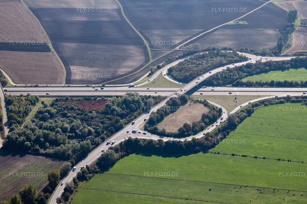 Luftbild: LU-Oggersheim, Ausfahrt A65 Süd im Ortsteil Oggersheim in Ludwigshafen im Bundesland Rheinland-Pfalz in Deutschland. Foto: IMG_21831.jpg vom 09.10.2009 durch Werner Riehm/FLY-FOTO.de
