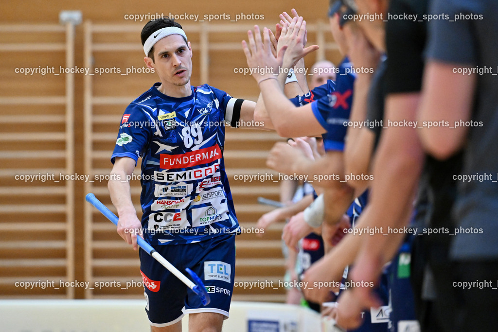 VSV Unihockey vs. Wiener Floorballferein 6.4.2024 | #89 Robert Rauter VSV Unihockey, VSV Unihockey vs. Wiener Floorballferein 6.4.2024, VSV Unihockey vs. Wiener Floorballferein  am 06.04.2024 in Villach (Ballspielhalle St. Martin), Austria, (Photo by Bernd Stefan)
