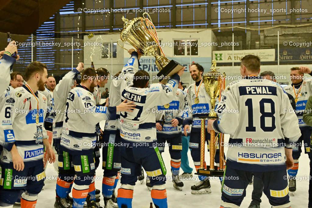 ESC Sparkasse Steindorf Meister 2025/26 | ESC Steindorf Mannschaft, #57 Wilfan Franz ESC Steindorf, ESC Sparkasse Steindorf Meister 2025/26, ESC Sparkasse Steindorf Meister 2025/26 am 08.03.2026 in Althofen (Stadthalle Althofen), Austria, (Photo by Bernd Stefan)