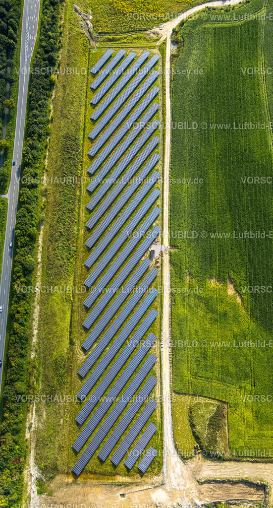 Beckum230805108 | Luftbild, Steinbruch Phönix und Solaranlage, Beckum, Münsterland, Nordrhein-Westfalen, Deutschland