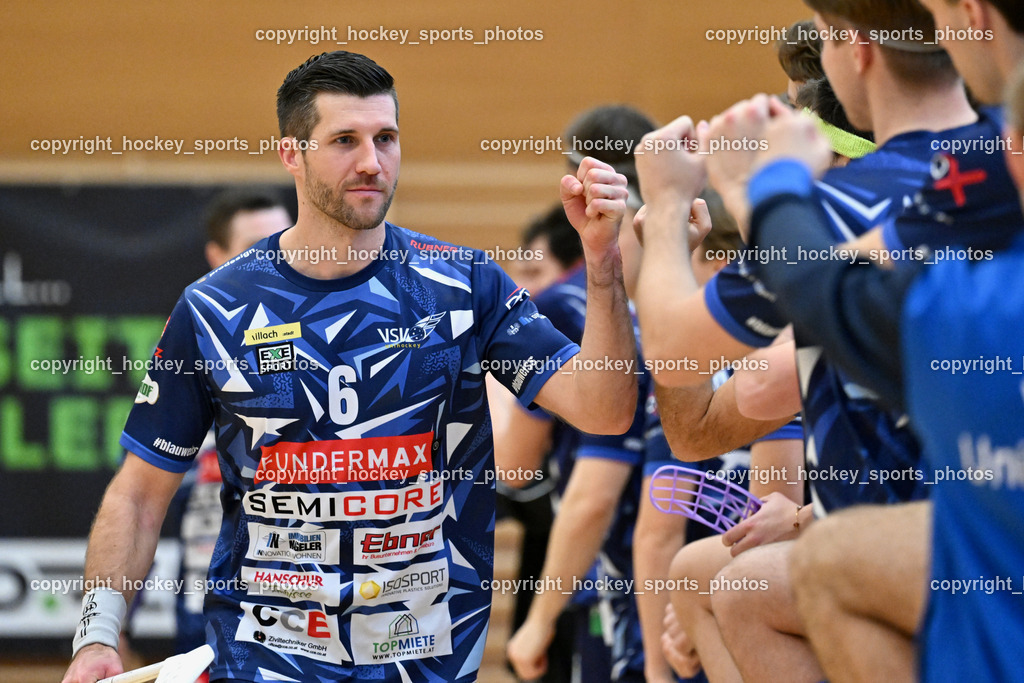 VSV Unihockey  vs. FBK Loka  | #6 Timo Schmid VSV Unihockey, VSV Unihockey  vs. FBK Loka , VSV Unihockey  vs. FBK Loka  am 25.01.2026 in Villach (Ballspielhalle St. Martin), Austria, (Photo by Bernd Stefan)