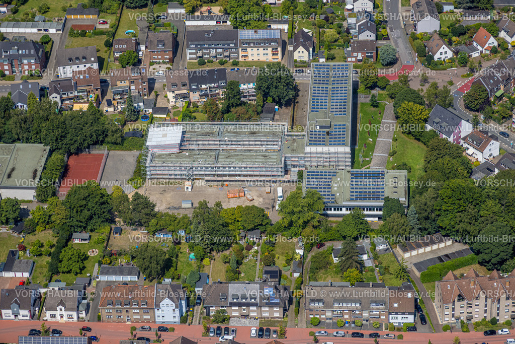 Bottrop250802928 | Luftbild, Baustelle Neustraße, Josef-Albers-Gymnasium Sanierung, Süd-West, Bottrop, Ruhrgebiet, Nordrhein-Westfalen, Deutschland