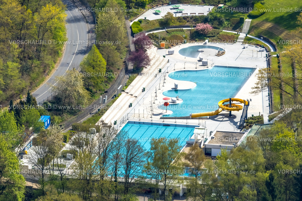 Witten260402050 | Luftbild, Freibad Annen Schwimmbecken und Wasserrutsche, Annen, Witten, Ruhrgebiet, Nordrhein-Westfalen, Deutschland