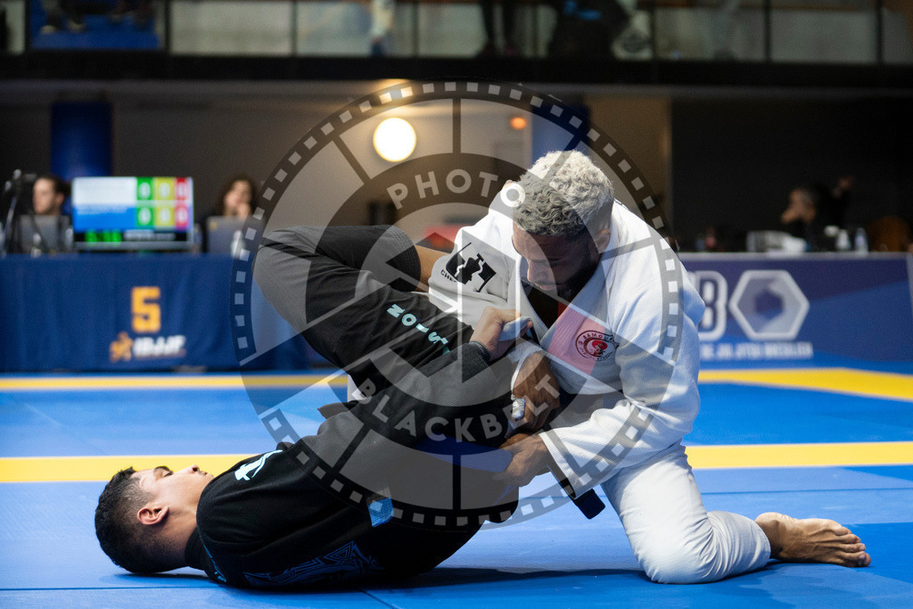20240122PBB5081 | Fighters compete during the second day of the IBJJF European Championship in Paris, France, on January 22, 2024.