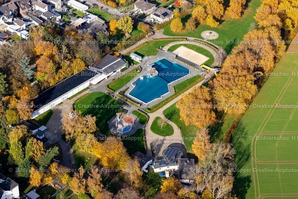 Luftbilder Herzogenrath-7385 | Luftbildfotografie Herbstluftbild Schwimmbad " Freibad Herzogenrath- Merkstein " in Herzogenrath - Realisiert mit Pictrs.com