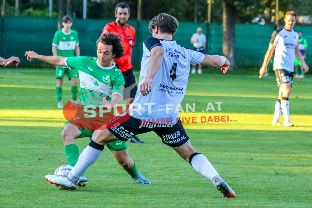SV Donau - FC Lendorf 0-0, Kärntner Liga 3. Runde | Fabio Primig (SV Donau Klagenfurt #19) Josip Jelic (FC Lendorf #4) SV Donau - FC Lendorf 0-0 am 12.08.2023 in Klagenfurt
(Sportplatz SV Donau), Austria, (Photo by Ernst Krawagner sport-fan.at) - Realisiert mit Pictrs.com